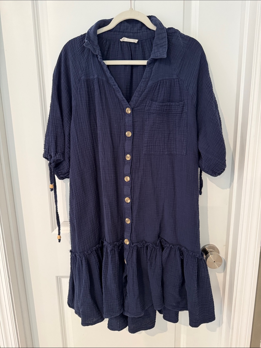 Millibon Navy Textured shirt Dress